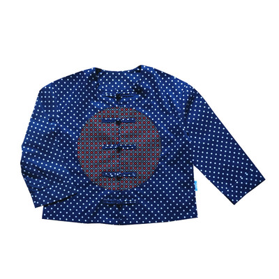 春夏新品纯棉中式风盘扣圆领童装