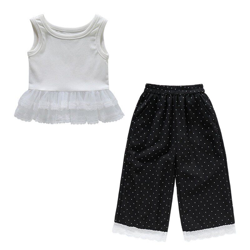 棉质背心+雪纺裤套装夏季新品