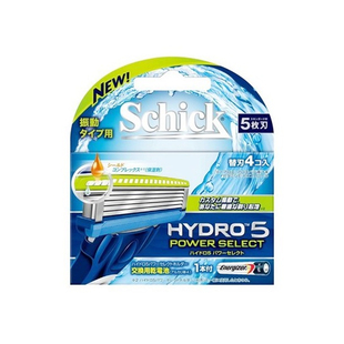 舒适Schick HYDRO 5power水次元变速动力剃须刀片4片装附 电池1节
