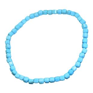 湖北原矿天然绿松石手串 切角小刻面方糖几何形手链4MM男女款饰品