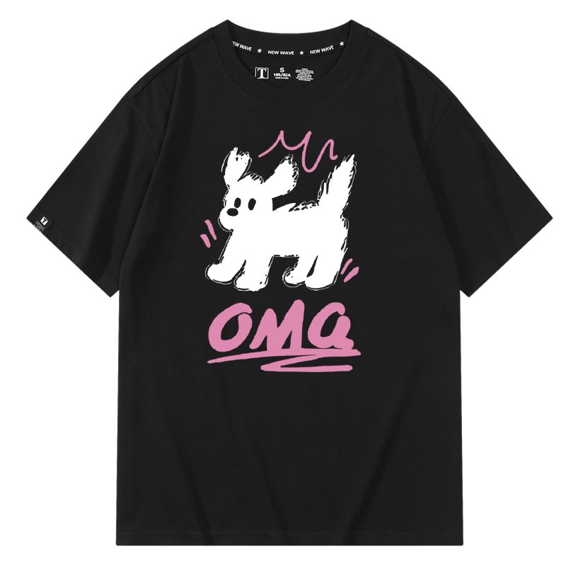 小狗情侣衣服印花图案线条