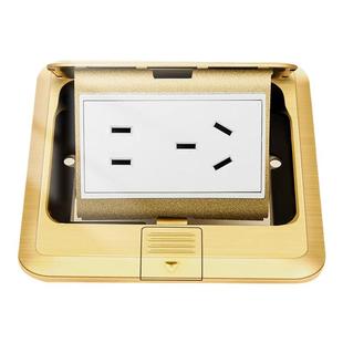 四通松日弹起式地插座五孔网络地插家用电源地面地板插座金色