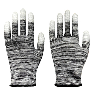 PU涂指劳保手套浸胶工作耐磨防静电男女电子防滑薄款涂掌无尘尼龙