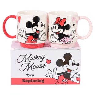 迪士尼米奇米妮陶瓷叠叠马克杯情侣对杯家用喝水杯子女好看伴手礼