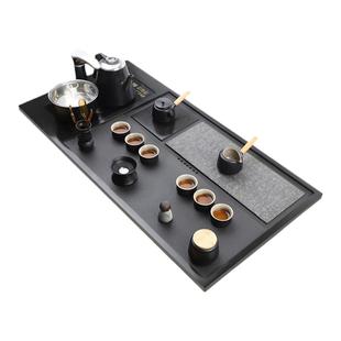 天然整块乌金石茶盘茶具套装家用全自动一体烧水壶茶台功夫石茶盘