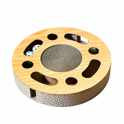 带球猫玩具掏球型瓦楞纸猫抓板磨爪器 逗猫棒转盘球宠物猫咪用品