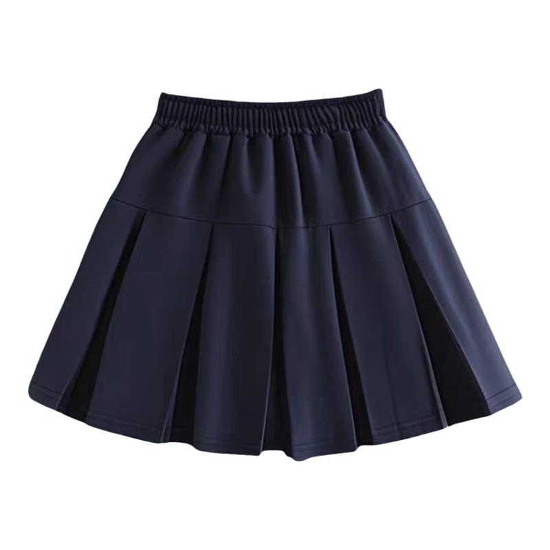 女童短裙女孩藏青色两道杠夏季裙子儿童节目表演出校服班服儿童装
