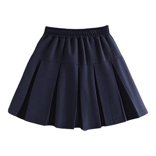 女童短裙女孩藏青色两道杠夏季裙子儿童节目表演出校服班服儿童装