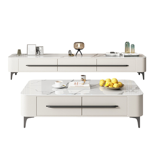 2025新款岩板茶几桌客厅轻奢现代简约网红大小户型茶几电视柜组合