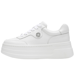 NOOWA厚底小白鞋女2025新款真皮小个子增高轻便软底不累脚休闲鞋