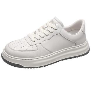 Goldlion/金利来厚底增高小白鞋男休闲板鞋真皮鞋男士软底运动鞋