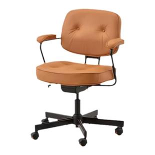 宜家国内代购 阿勒夫耶办公椅 带扶手升降转椅牛皮老板靠椅电脑椅