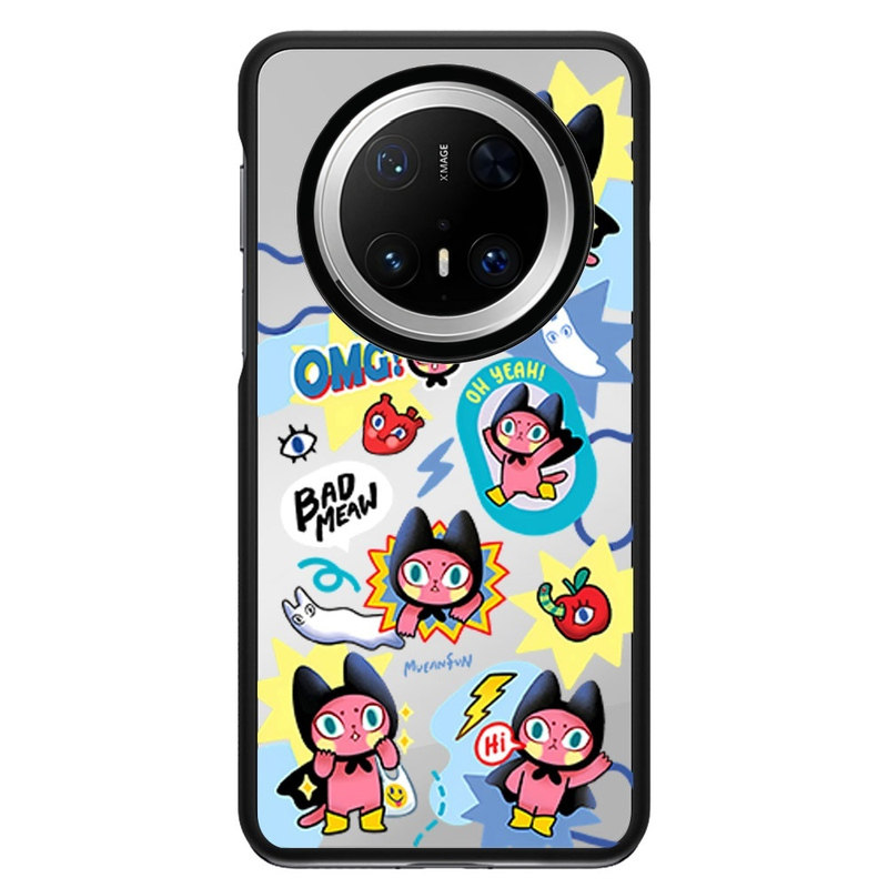 Badmeaw蝙蝠猫咪适用于HUAWEI华为mate 80 Pro Max手机壳Mate70/70pro/60Pro+防摔壳磁吸保护套
