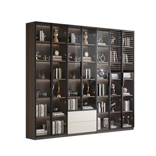 君尚木语书柜ENF级欧松板储物收纳柜家用靠墙一体可定制展示柜