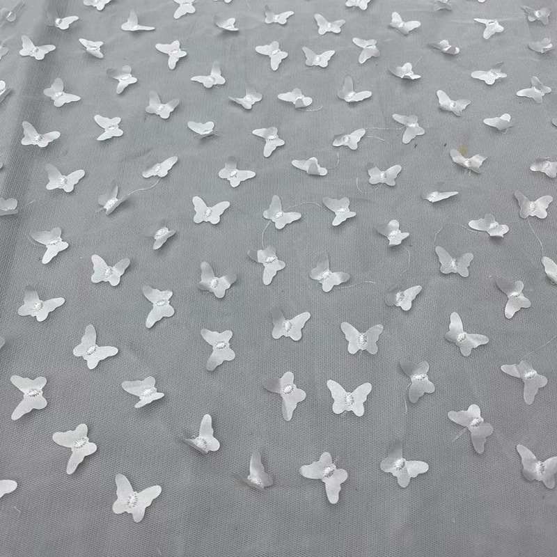 厂家供应亮片立体蝴蝶网网眼布布纱布新款舞台装饰服面料背景