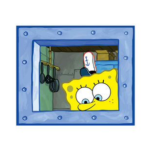 海绵宝宝窗户防水贴纸装饰墙上房间抖音同款墙纸动漫墙贴卡通超清