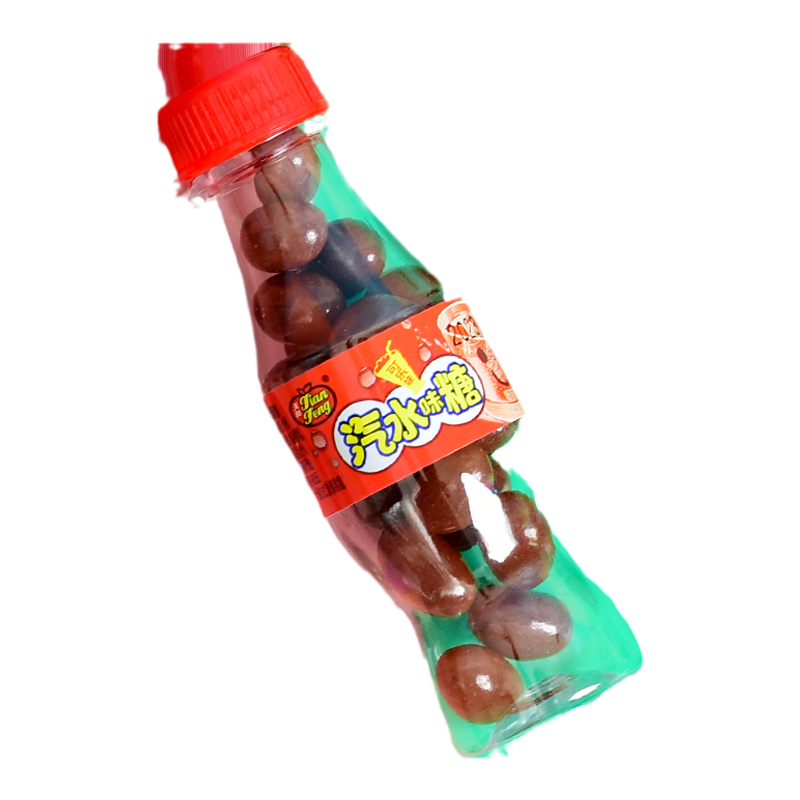 可乐味软糖天凤七彩糖网红创意零食小瓶汽水味糖六一儿童节糖果