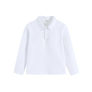 儿童校服白色polo衫套装春秋男童女童中大童中小学生班服二件套潮