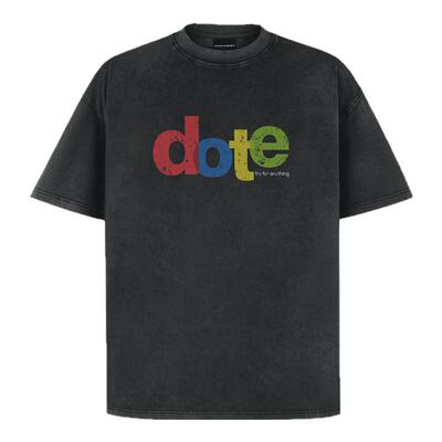 ANTIDOTE 重磅磨损dote字母美式短袖男小领口宽松半袖水洗做旧t恤