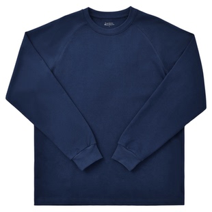 柴米美式复古纯棉345g重磅插肩长袖T恤春季新款男圆领打底衫上衣