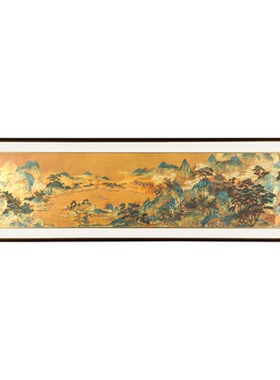新中式山水画客厅有框装饰画