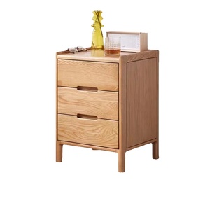 捡漏全实木床头柜现代简约窄床边柜橡木原木边几小户型床头收纳柜