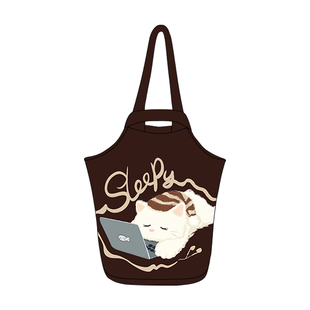 尼睿秋冬新款瞌睡猫手提包上班通勤杂物帆布手拎包外出妈咪包Z084