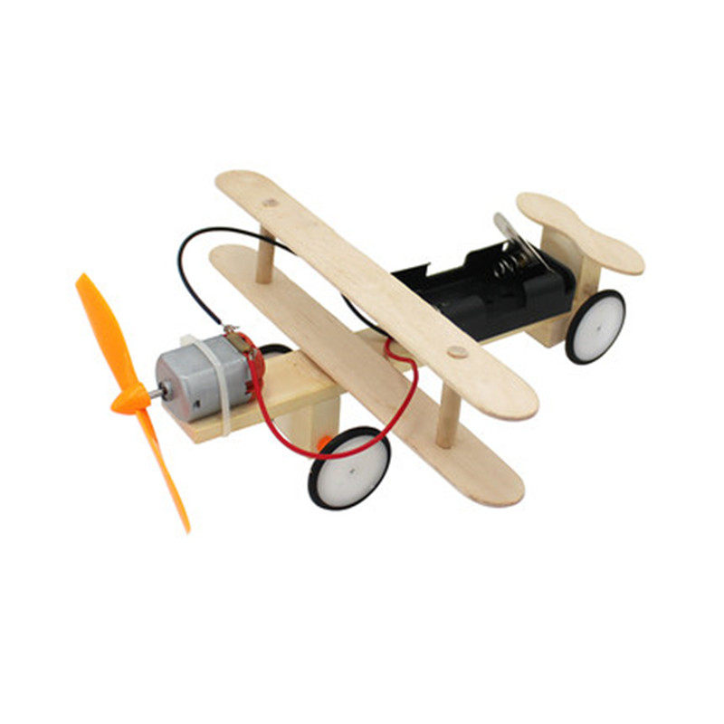科技小制作diy电动滑翔行飞机 儿童科学实验教具学生手工滑器材料