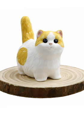 小肥猫陶瓷摆件可爱桌面摆设礼物