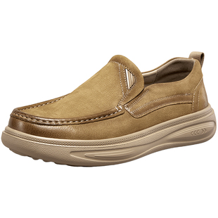 意尔康皮鞋男2026春季新款真皮一脚蹬舒适乐福鞋轻便商务休闲男鞋