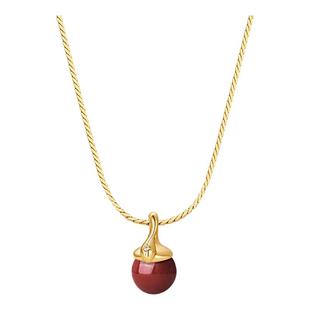 Onchic小愿果朱砂项链女吊坠红色本命年新款锁骨链生日礼物送女友