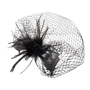 夜上海旗袍配饰军阀太太写真礼服发饰黑色复古赫本风小礼帽头饰女