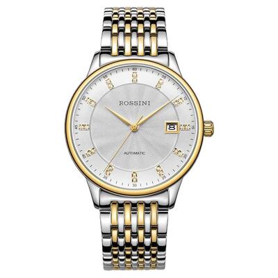 专柜同款罗西尼情侣精钢金表