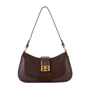 DAVA真皮法棍腋下包女2026新款复古小众高级感通勤百搭单肩斜挎包