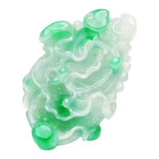 缅甸天然A货翡翠仿古牌平安扣竹节吊坠挂件玉石毛货直播专拍链接