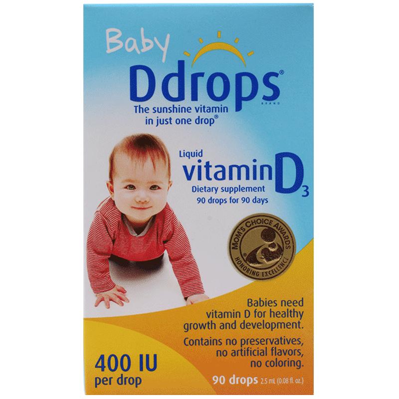 Ddrops滴卓思婴幼儿d3滴剂维生素d宝宝补钙婴儿vd3儿童vd 400iu