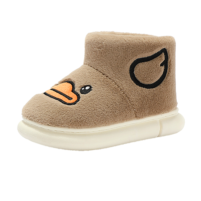 B.Duck小黄鸭童鞋儿童棉拖鞋冬季新款男童女童棉鞋后包跟居家保暖