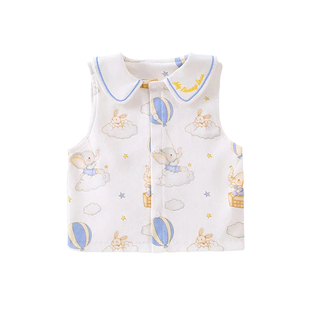 宝宝小马甲秋冬季护胸翻领儿童坎肩背心外出衣服森系纯棉马夹秋装