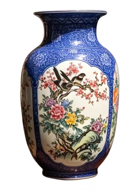 景德镇粉彩新中式客厅花瓶摆件