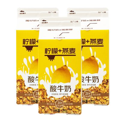 酸奶燕麦柠檬风味发酵乳懒人早餐牛奶