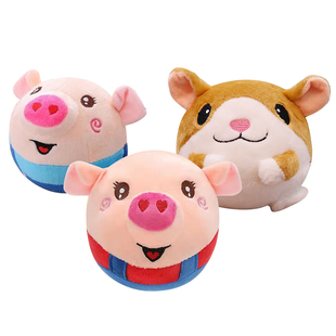 跳跳球宝宝哄娃神器跟爬抬头跳跳猪学说话玩偶0-3岁早教毛绒玩具