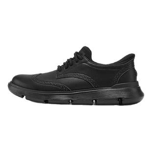 斯凯奇闪穿鞋slipins2025新款男鞋一脚蹬通勤商务休闲黑色皮鞋