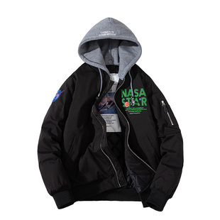mYes牧野森秋冬潮流NASA外套男情侣潮牌加厚棉衣棒球服飞行员夹克