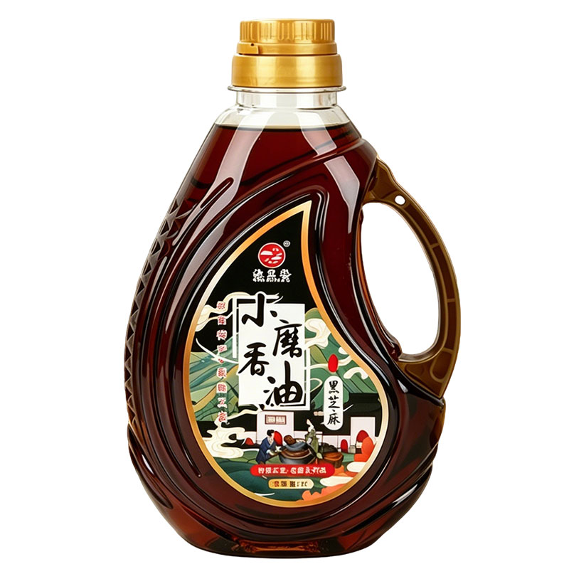 黑芝麻香油小磨香油纯正1L河南特色黑芝麻油凉拌菜火锅油小磨油