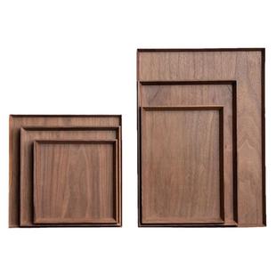 高档黑胡桃茶盘托盘小木盘日式长方形餐盘蛋糕面包咖啡茶实木盘子