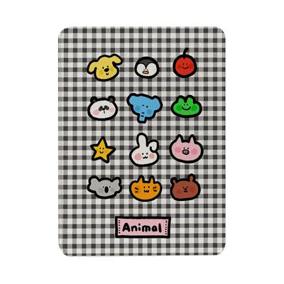 适用苹果黑白格小动物平板壳