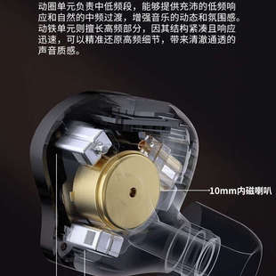 圈铁入耳式 2新升级10单元 PRO 有线HIFI发烧耳机可调音 ZS10