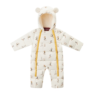 Milkbarn婴儿连体羽绒服宝宝冬季外出衣服儿童保暖外套