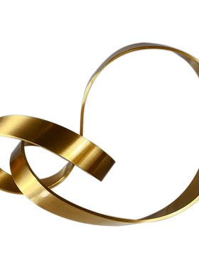 现代轻奢样板间设计感创意金属铜色丝带扭曲异形艺术品陈设品摆件