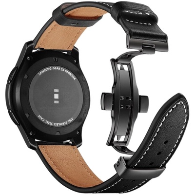 皮革手表带三星蝴蝶扣手表带